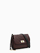 Бордовая кожаная сумочка кросс-боди с узорчатой отстрочкой  Alessandro Beato