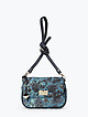 Голубая сумочка кросс-боди из кожи с объемным цветочным тиснением  Alessandro Beato