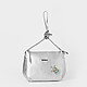 Серебряная кожаная сумочка кросс-боди с кристаллами Swarovski  Marina Creazioni