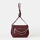Кожаная бордовая сумочка кросс-боди с кристаллами Swarovski  Marina Creazioni