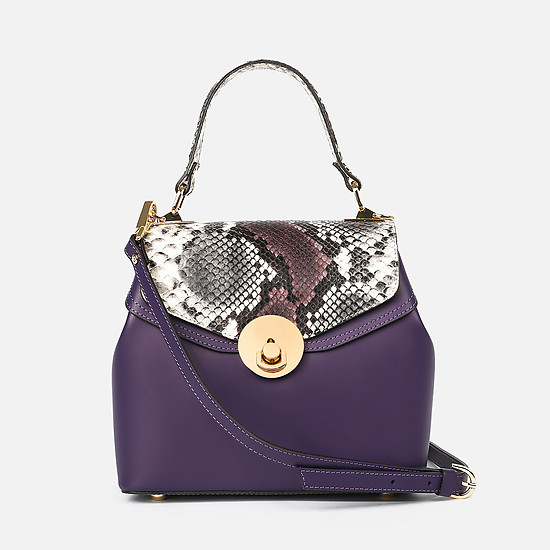 Фиолетовая сумочка из плотной гладкой кожи  Gianni Notaro