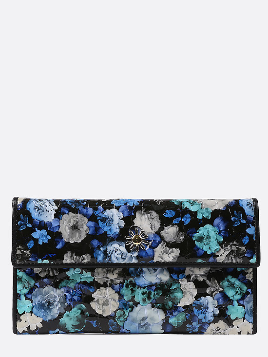 Кошелек Sergio Valentini 3277-013 black blue flowers