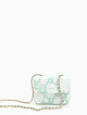 Бледно-бирюзовая сумка кросс-боди из экокожи с цветочным принтом и цепью-ремешком  Diana&Co