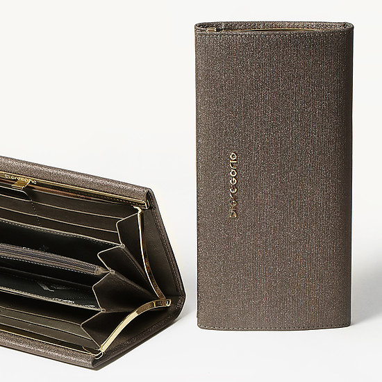 Классический бумажник из натуральной кожи с бронзовым напылением  Di Gregorio