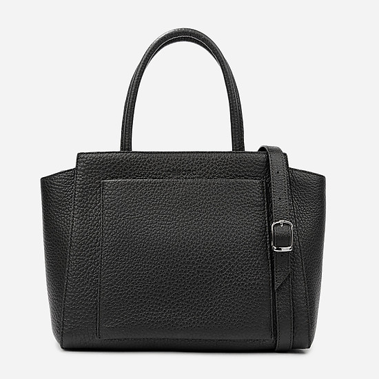 Черная кожаная сумка-тоут в деловом стиле  Deboro