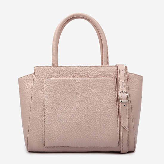 Нежно-розовая кожаная сумка-тоут в деловом стиле  Deboro