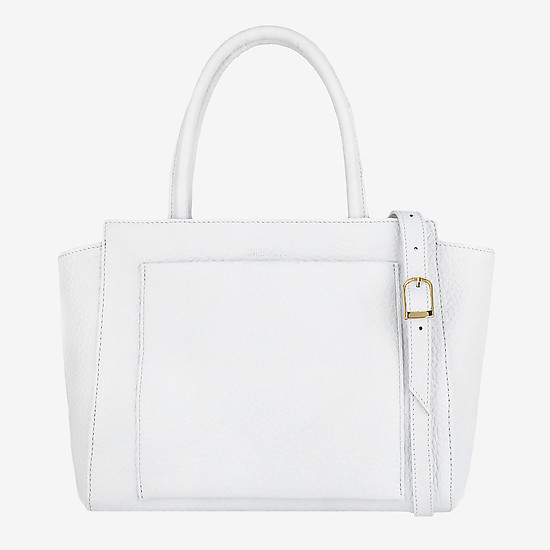 Белая кожаная сумка-тоут в деловом стиле  Deboro