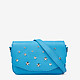 Небольшая кожаная сумочка кросс-боди в голубом цвете со звездами  Deboro