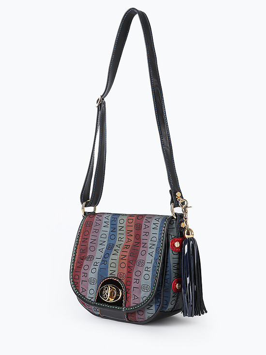 Разноцветная текстильная сумочка флап кросс-боди  Marino Orlandi