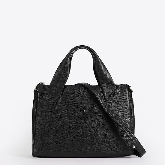 Черная кожаная сумка-тоут среднего размера  Bruno Rossi
