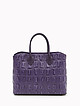 Фиолетовая сумка-шоппер из кожи под крокодила  BE NICE