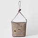 Бежевая сумочка кросс-боди в сочетании кожи и замши с декором из кристаллов Swarovski  Marina Creazioni