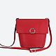 Красная кожаная сумочка кросс-боди с серебристой пряжкой  Deboro