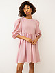 Короткое пудрово-розовое платье бэби-долл с рукавами фонариками  Roanella
