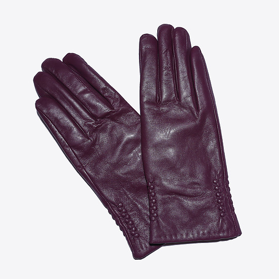 Фиолетовые кожаные перчатки  Kasablanka