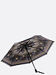 Черный складной зонт с принтом узоров на изнанке  Tri Slona