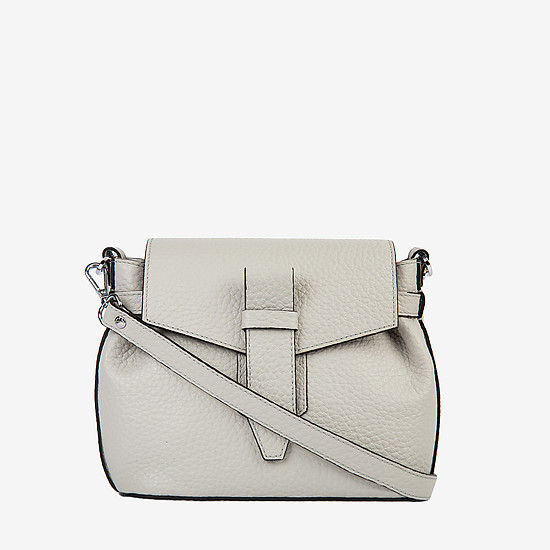 Светло-серая кожаная сумочка-кросс-боди в минималистичном дизайне  Deboro