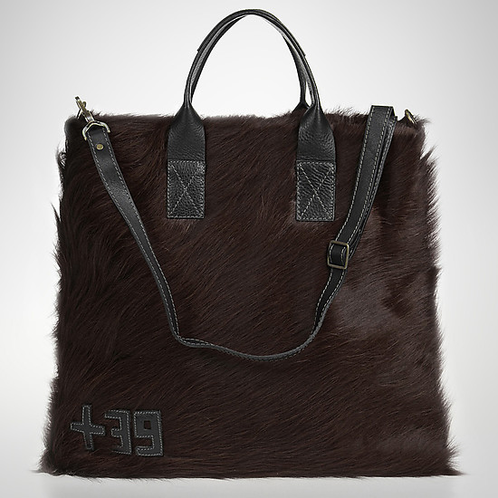 Классическая сумка IO Pelle 361-12 brown fur