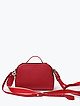 Красная кожаная сумка с двумя отделами  Deboro