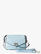 Светло-голубая прямоугольная сумочка через плечо из мелкозернистой кожи со съемным ремешком  Azaro