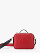 Прямоугольная сумка-боулер из красной, черной и бежевой кожи в стиле колор-блок  Ripani
