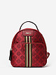Рюкзак из красной экокожи с брендовым принтом  Fabretti