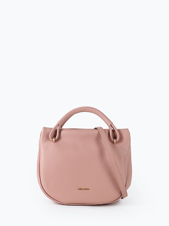 Небольшая сумка-полумесяц из пудрово-розовой кожи  Arcadia