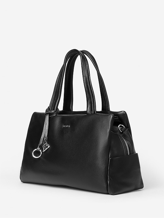 Черная сумка-тоут из мягкой кожи  Alessandro Beato