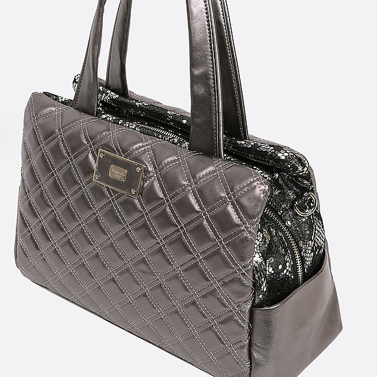 Классические сумки Алессандро Беато 379-5370-5308 silver grey metallic