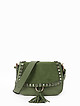 Зеленая сумка кросс-боди из кожи и замши с декоративной кисточкой  Ripani