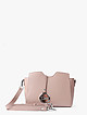 Небольшая пыльно-розовая сумочка кросс-боди из плотной мелкозернистой кожи с двумя ремешками  Deboro