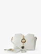 Небольшая светло-серая сумочка кросс-боди из плотной мелкозернистой кожи с двумя ремешками  Deboro