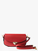 Красная сумочка-клатч из плотной сафьяновой кожи с ремешком на плечо  Deboro