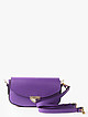 Фиолетовая сумочка-клатч из плотной сафьяновой кожи с ремешком на плечо  Deboro