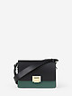 Прямоугольная сумочка кросс-боди из гладкой черной и зеленой кожи в стиле колор-блок  BE NICE