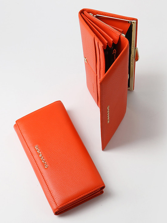 Оранжевый кожаный бумажник  Di Gregorio