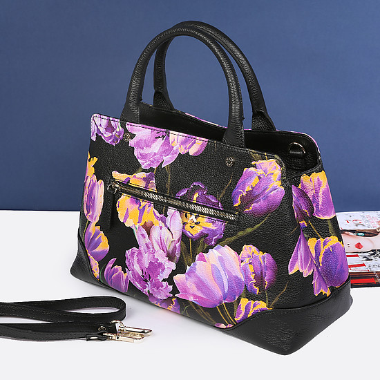 Классические сумки Marina Creazioni 3927 00426 PER0760 black violet tulips