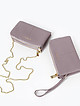 Лавандовая микро-сумочка - кошелек из мягкой кожи с цепочкой на шею  Di Gregorio