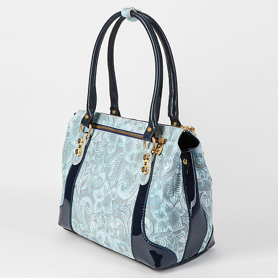 Голубая сумка с цветочным узором  Marino Orlandi