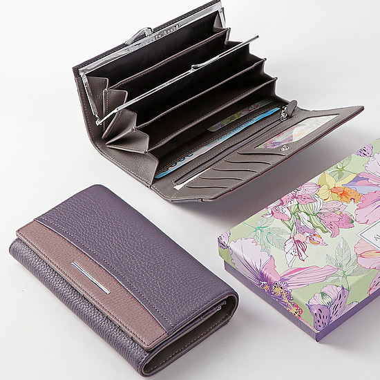 Кожаный кошелек в фиолетовом оттенке  Alessandro Beato