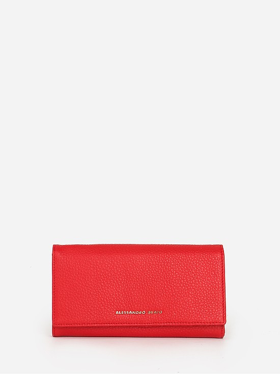Красный кожаный кошелек на кнопке  Alessandro Beato