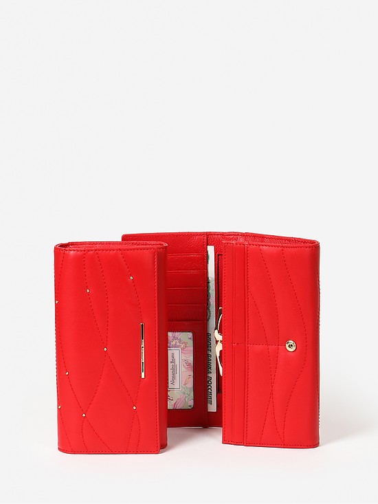 Красный кошелек из стеганой кожи на кнопке  Alessandro Beato