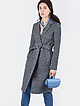 Твидовое пальто-халат с декоративной брошью  ElectraStyle