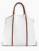 Белая сумка-шоппер из мягкой кожи с контрастными ручками  Folle