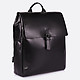 Вместительный рюкзак из гладкой натуральной кожи черного цвета  Strellson