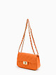 Стеганая сумка кросс-боди из оранжевой кожи  Folle