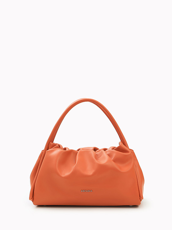 Оранжевая сумка-тоут из мягкой кожи  Arcadia