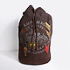 Дорожная сумка-рюкзак коричневого цвета среднего размера из натуральной кожи с фирменным принтом  Campomaggi