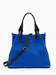 Электрически-синяя сумка-тоут из плетеной мягкой кожи с винтажным эффектом  Folle