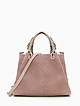 Пудрово-розовая сумка-тоут из плетеной мягкой кожи с винтажным эффектом  Folle